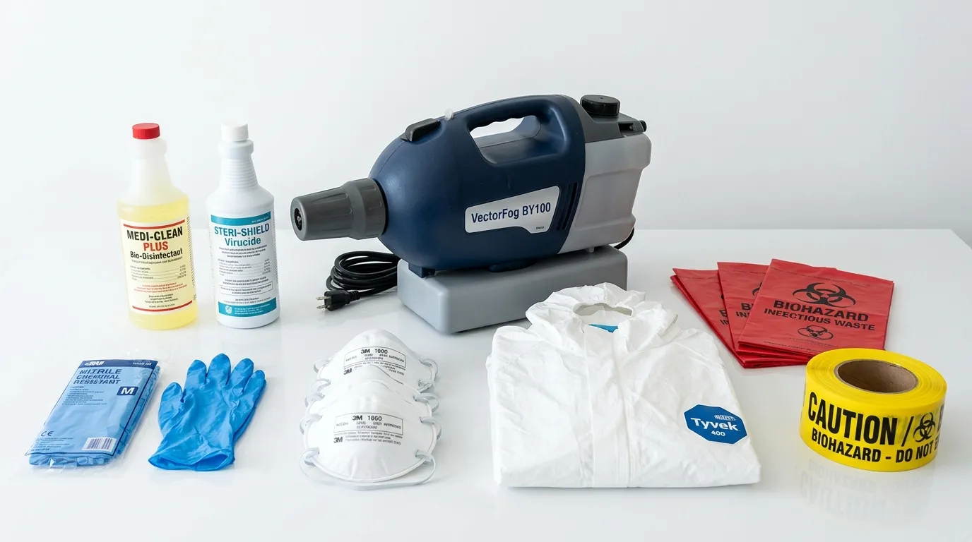 Professional biohazard remediation crew working in Norwood