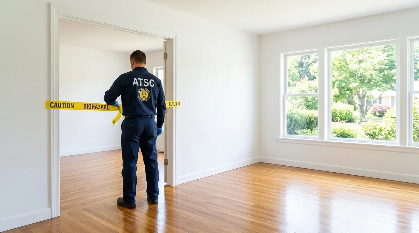 Certified biohazard cleanup crew performing Trauma Scene Cleanup in Norwood